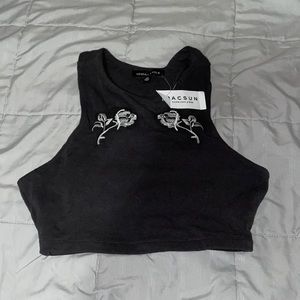 Kendall & Kylie Embroidered Crop Tank